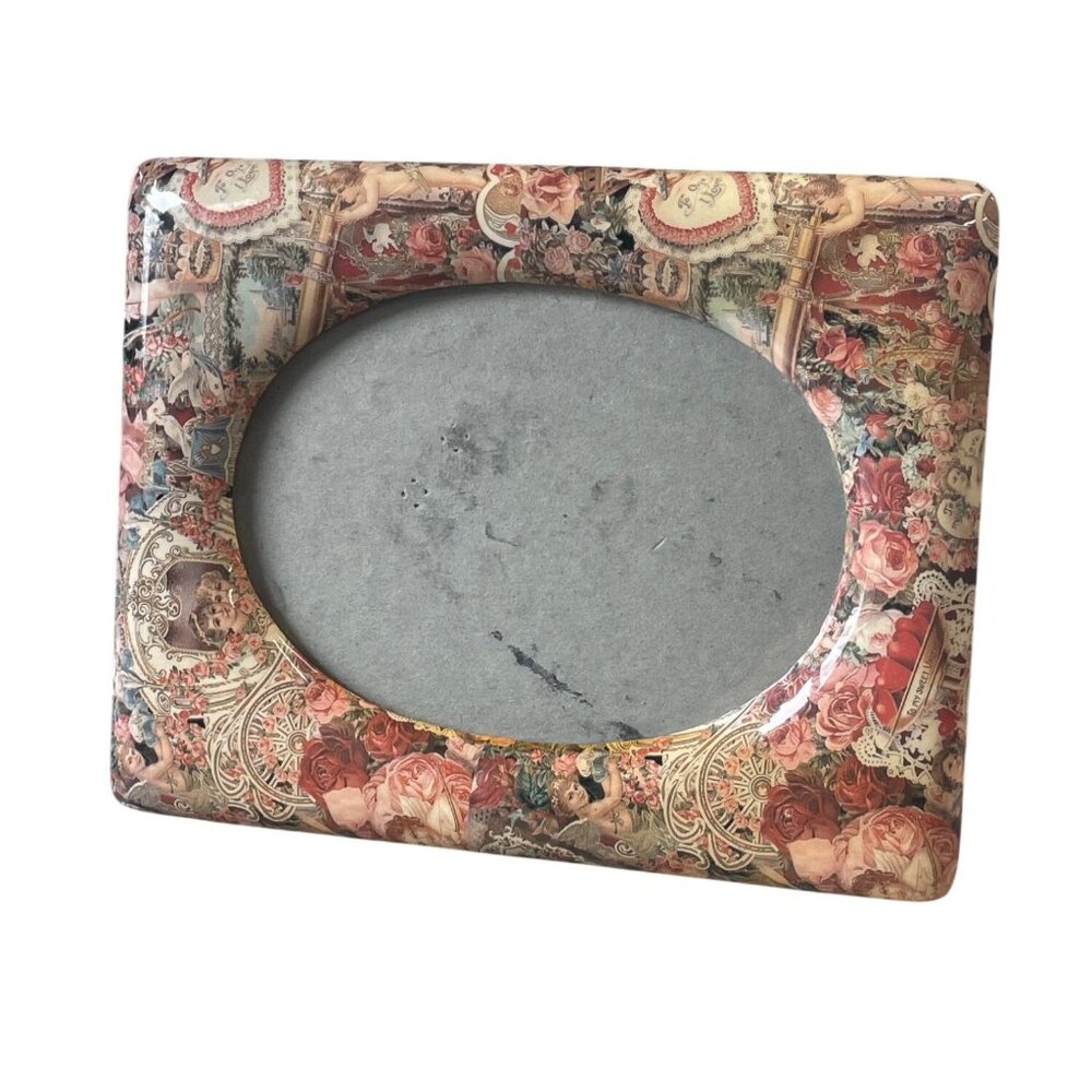 Vintage‎ Victorian Style Floral Decorative Picture Frame Ceramic Decoupage